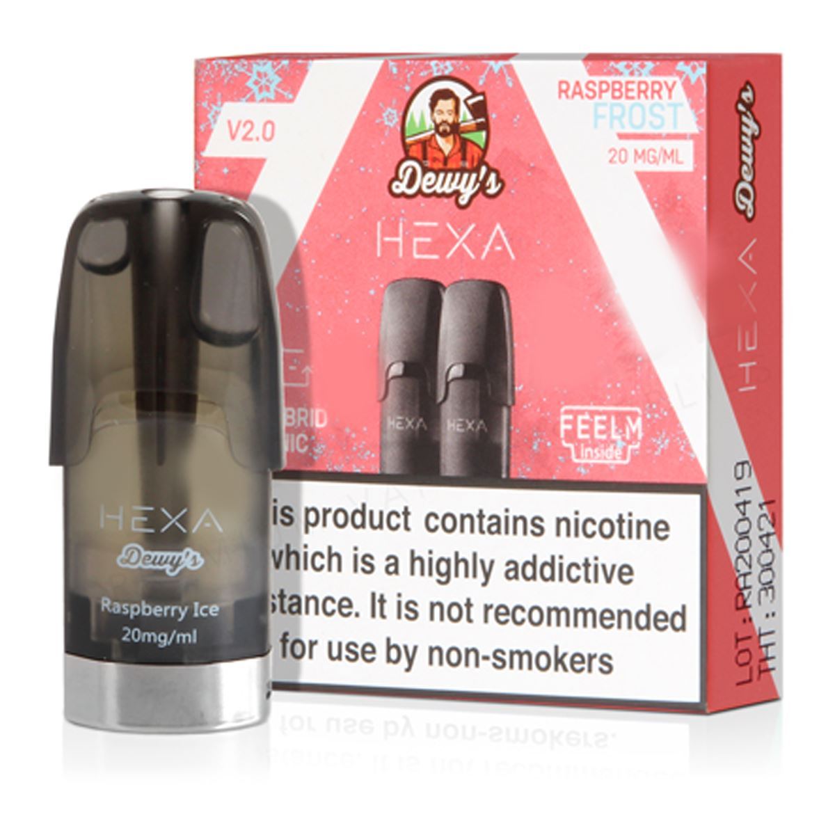 Raspberry Frost V2.0 E-Liquid Pod by Dewy's Hexa