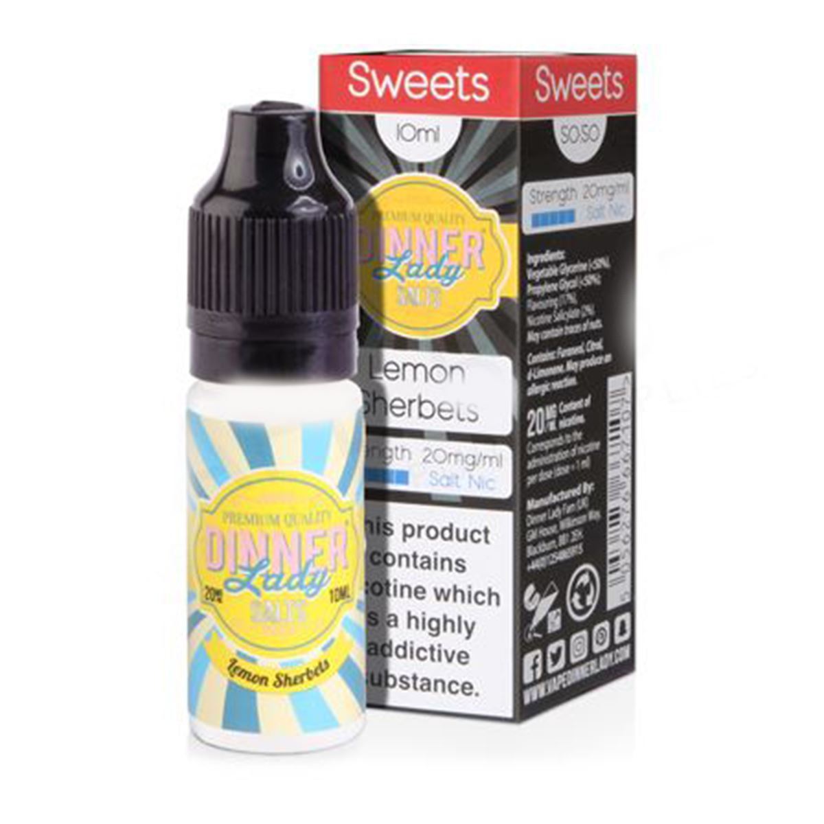 Lemon Sherbet 10ml Eliquid By DinnerLady Salt